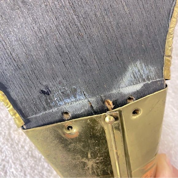 Vintage Antique Brass W Leather & Wood Decorative Bellows - Picture 8 of 16